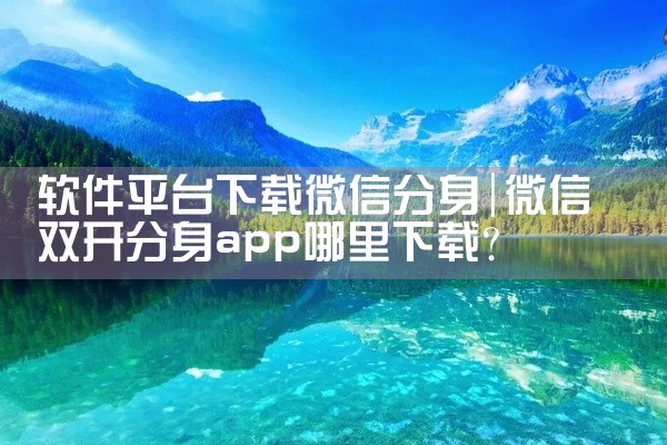 软件平台下载微信分身