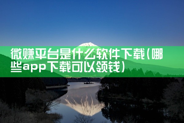 微赚平台是什么软件下载