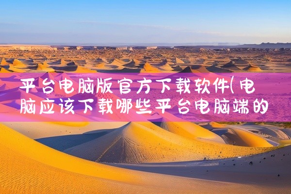 平台电脑版官方下载软件