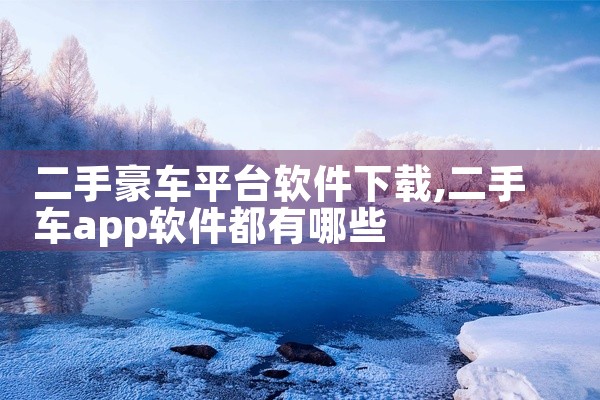 二手豪车平台软件下载